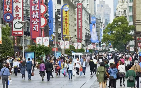 People walking on Nanjing Road, Shanghai, China