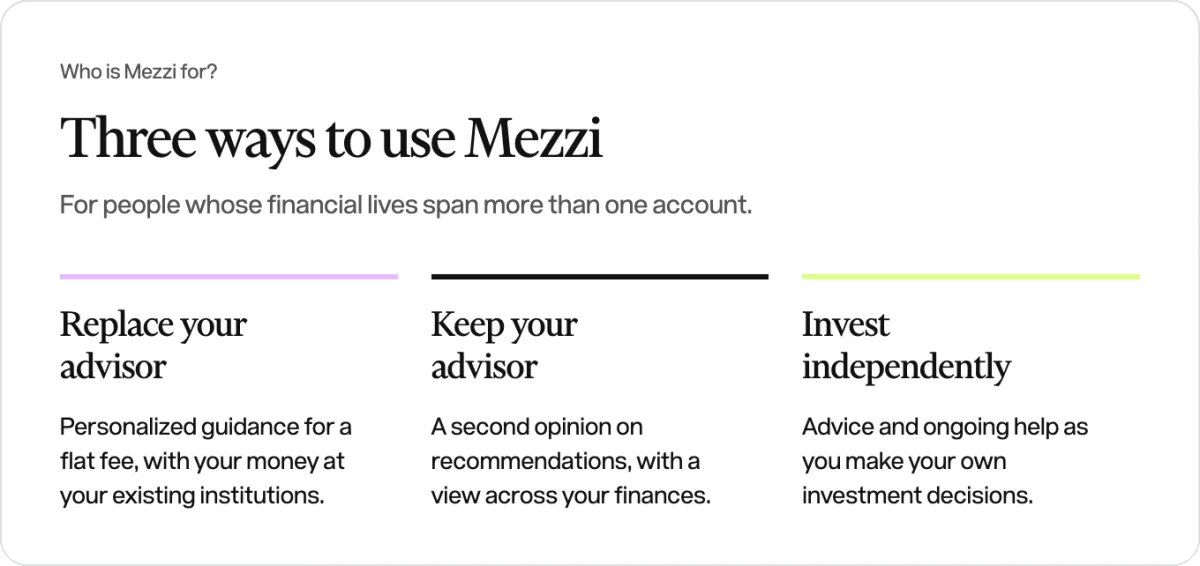 Who is Mezzi AI investment advisor for? Three ways to use Mezzi