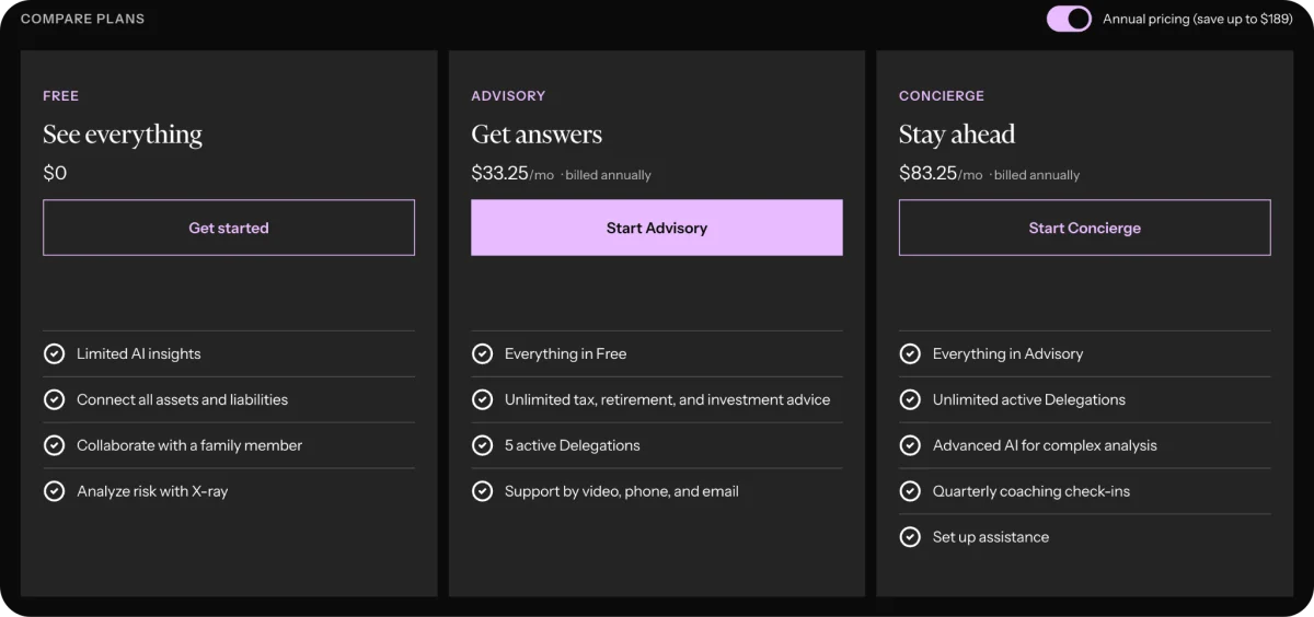 What does Mezzi cost to use? Free, Advisory, and Concierge pricing guide